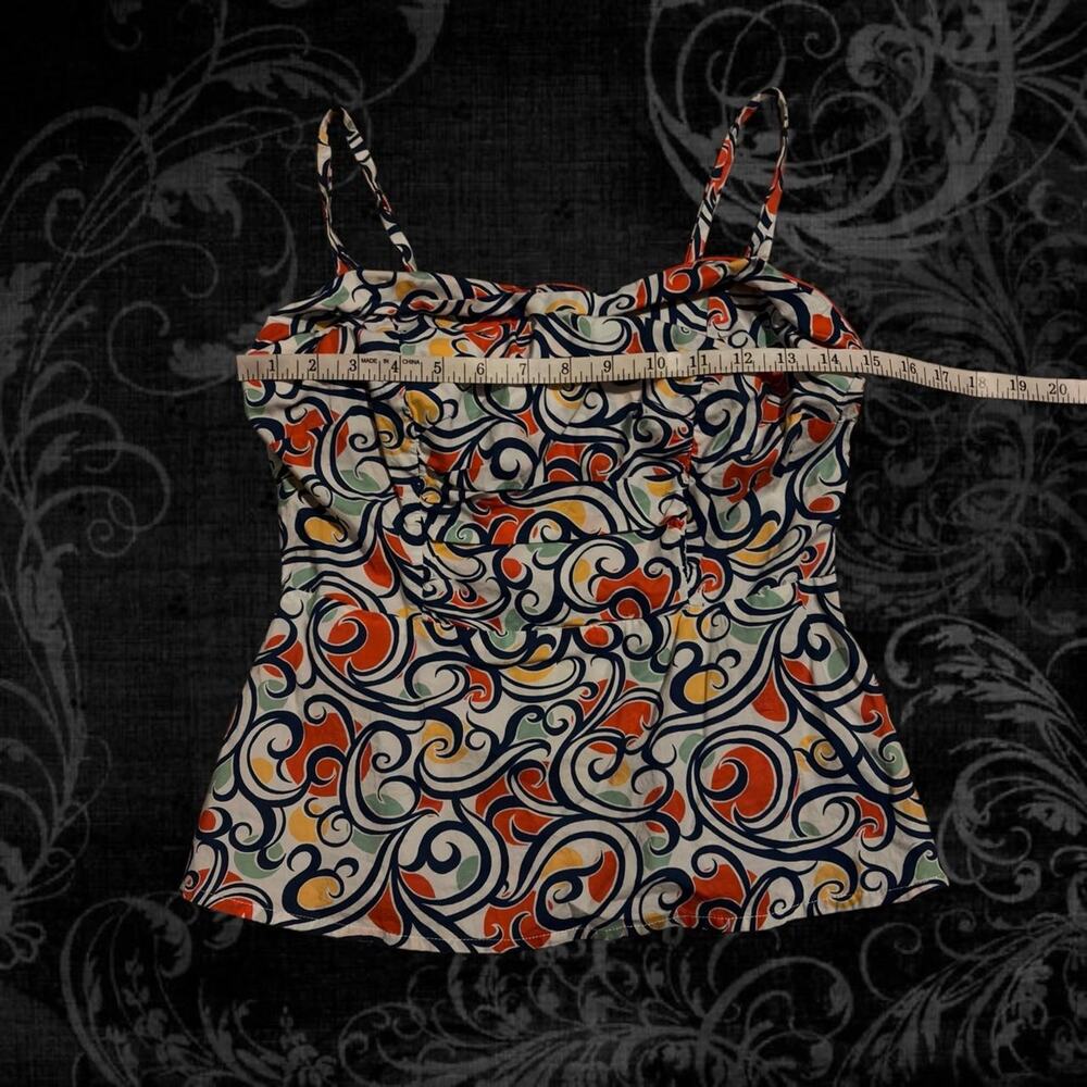 mix colors swirl Y2k retro boho whimsical fairy vintage cami top - Picture 3 of 8